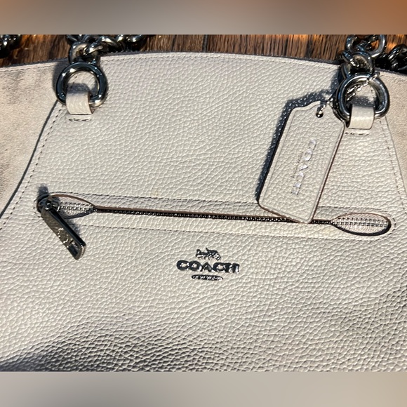 COACH Gray Suede Prairie Chain Satchel - Picture 3 of 9